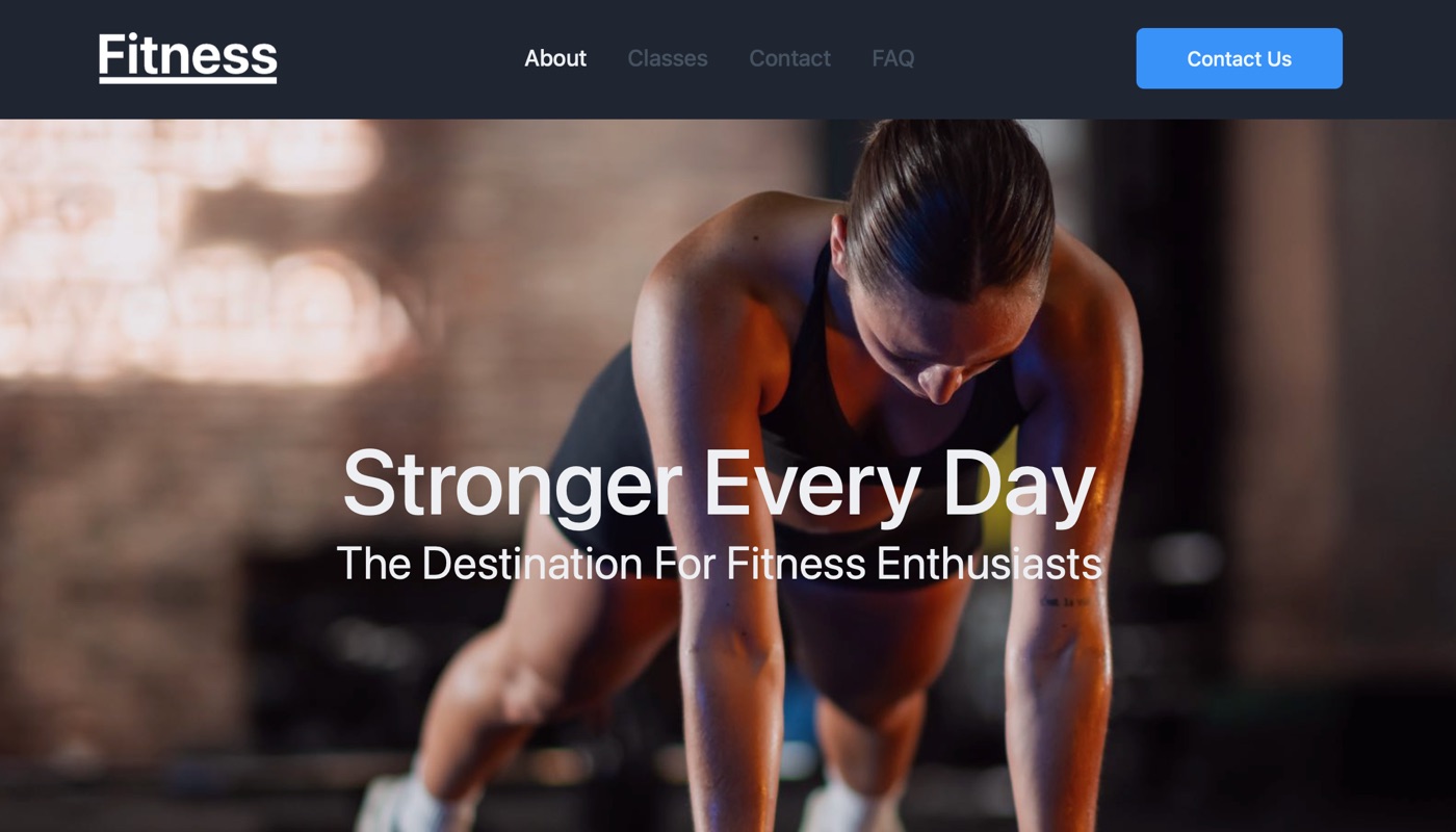 Fitness Website Template Preview