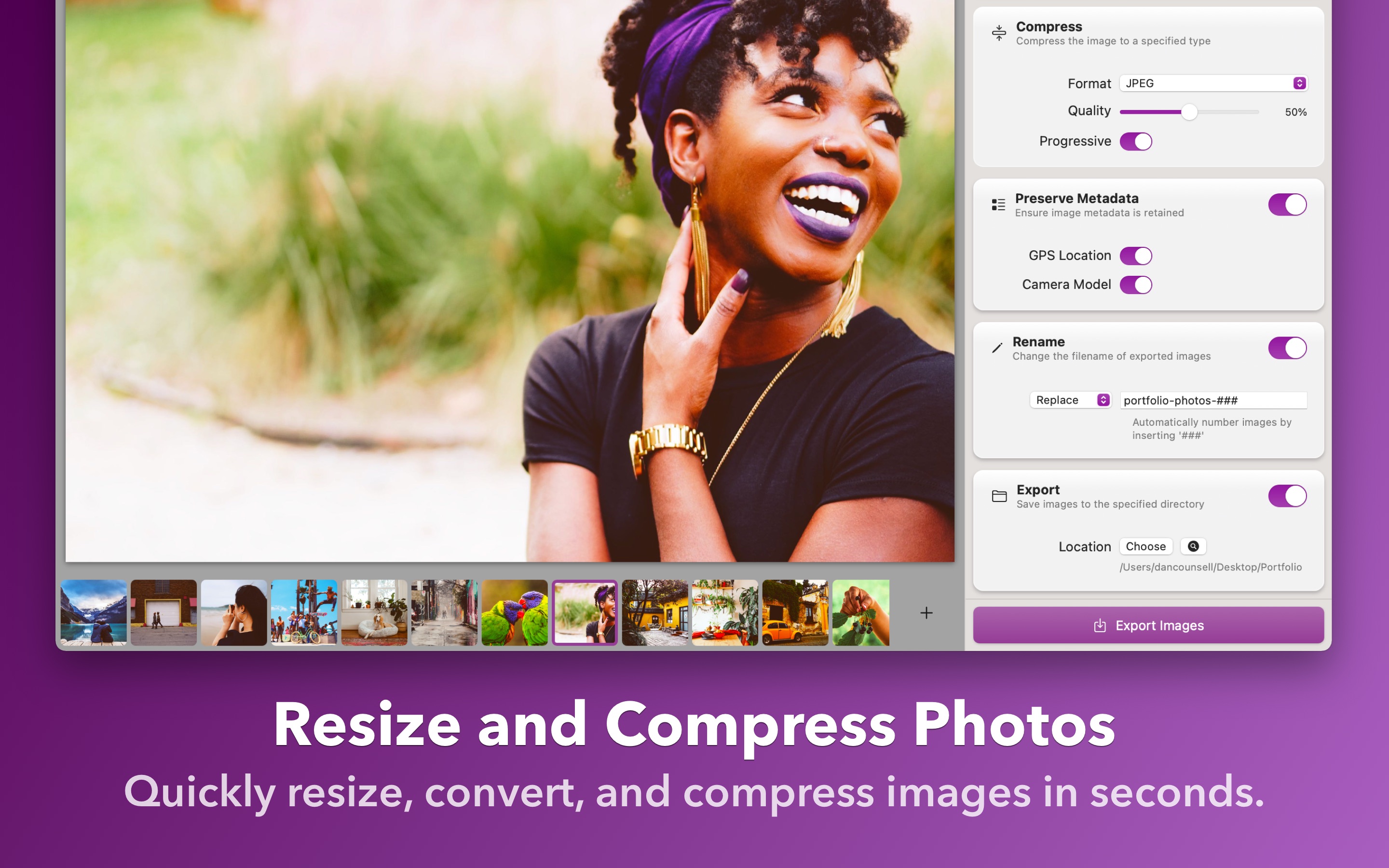Squash 3 for macOS Resize and compress photos